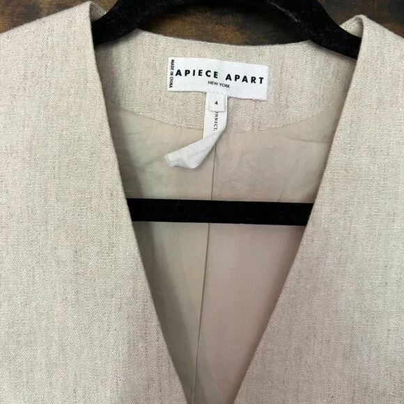 Apiece Apart Cecilia Vest in Flax - Picture 3 of 5